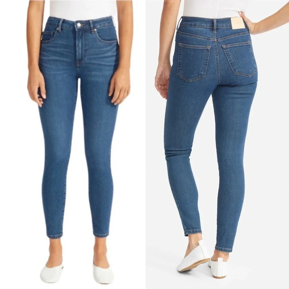 Everlane Medium Wash Blue The Curvy High Rise Skinny Jean Women's Size 23 - Picture 1 of 12